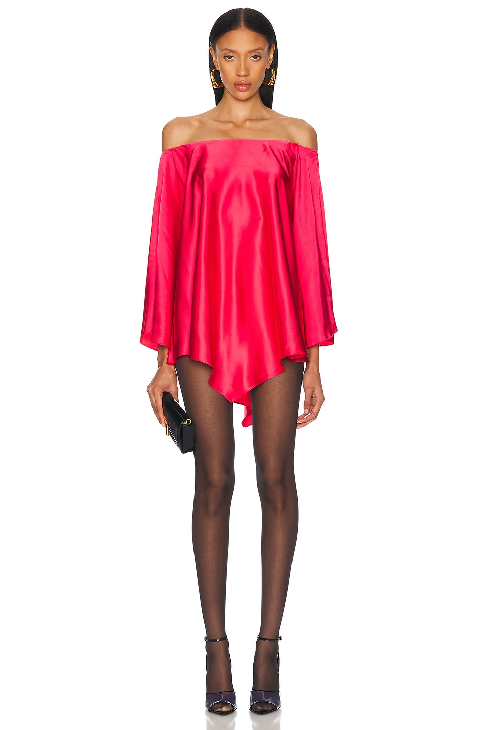 Satin Mini Dress in Pink