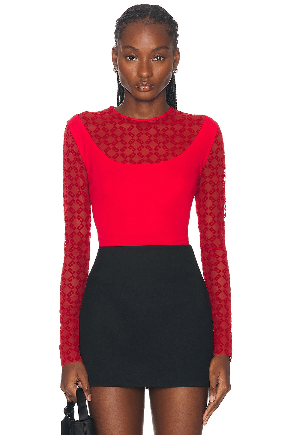 GIVENCHY SHEER LONG SLEEVE TOP