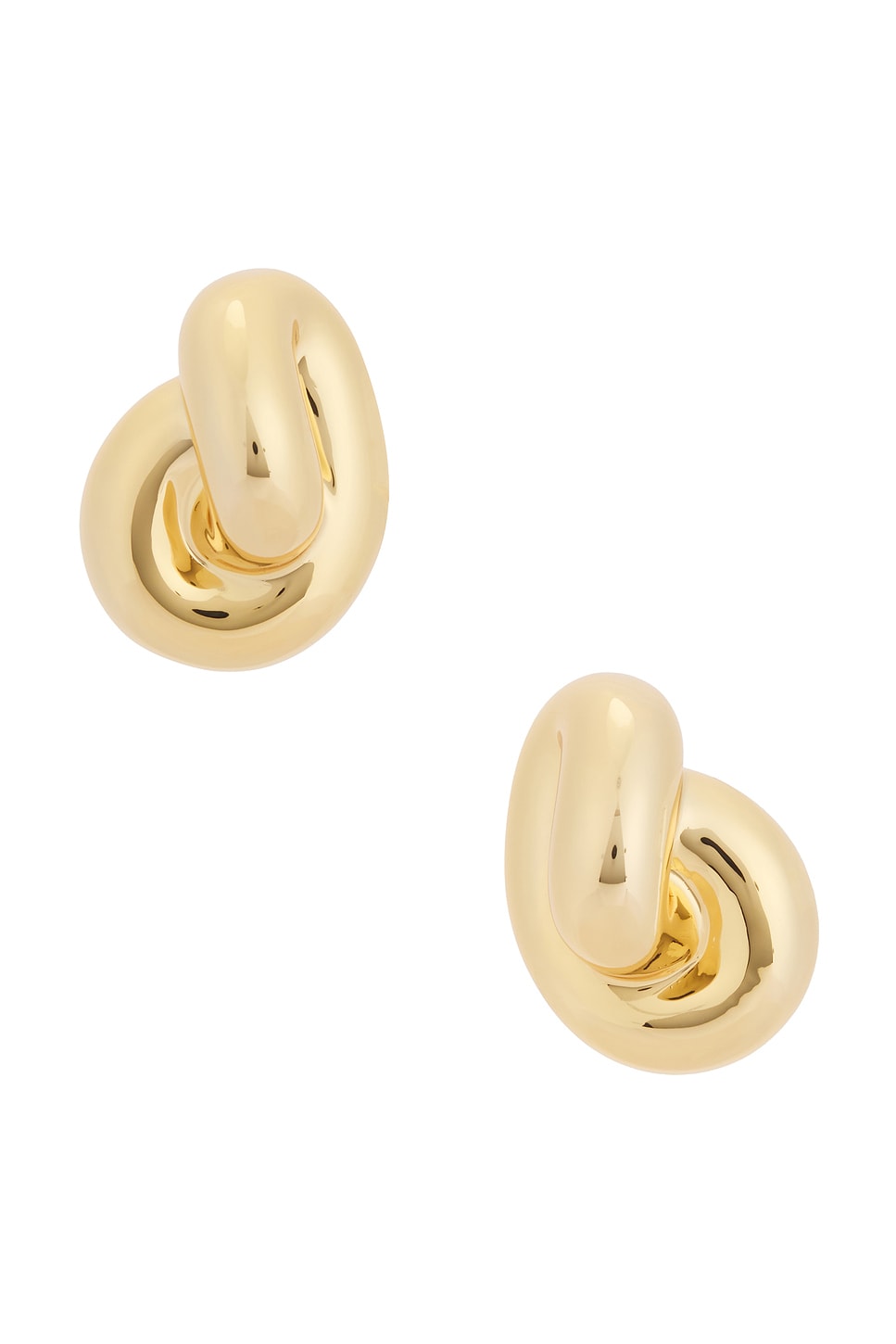 Small Knot Stud Earrings in Metallic Gold