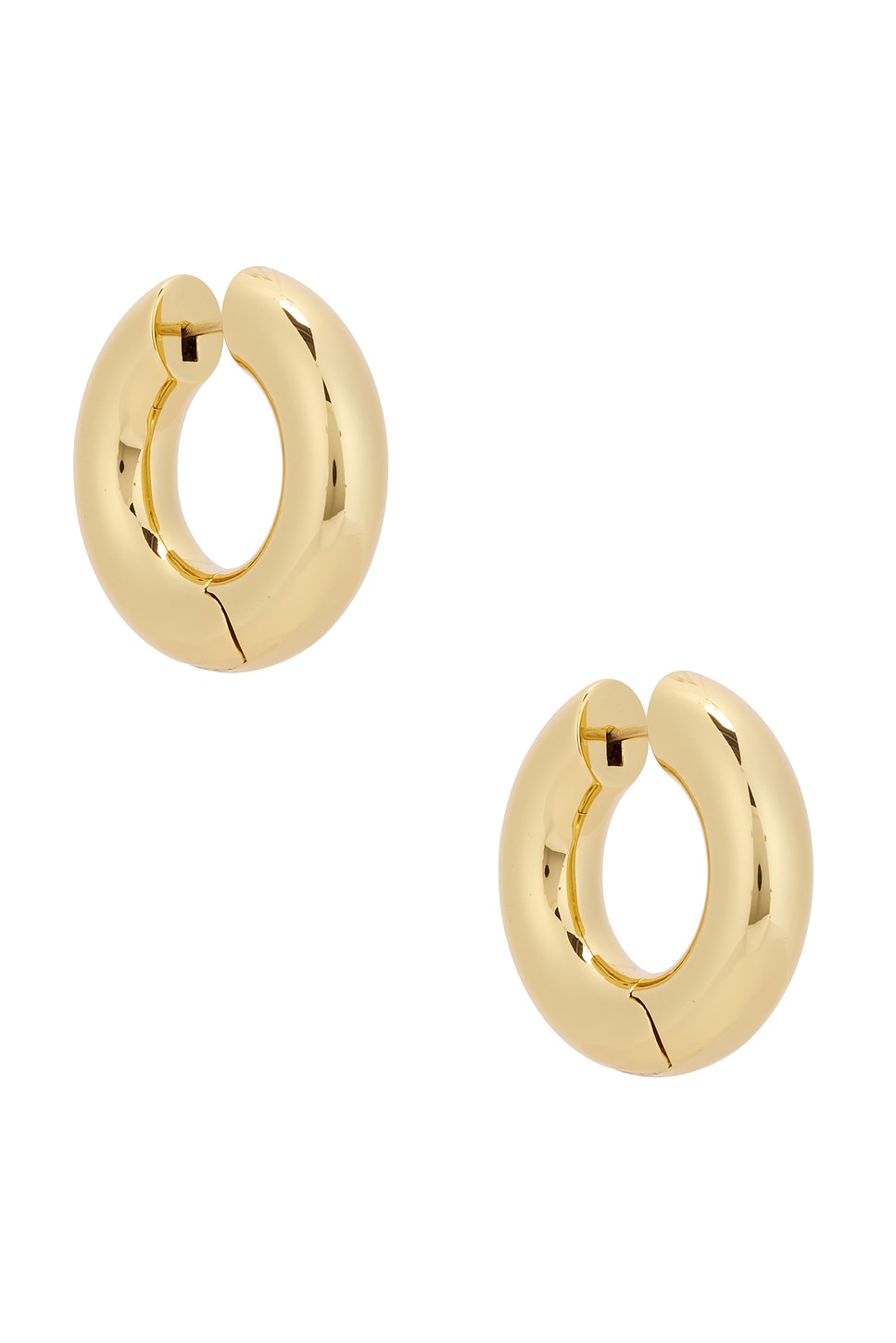 Samira Hinged Micro Huggie Earrings in Metallic Gold