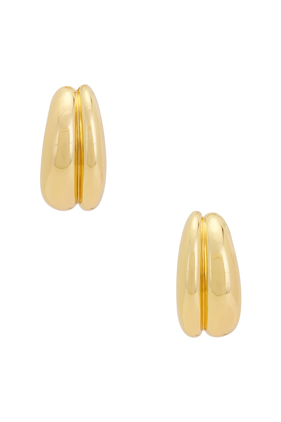 Chavez Huggie Earrings in Metallic Gold
