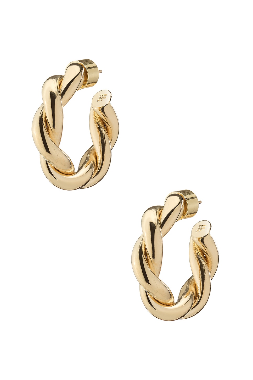 Double Twisted Lilly Huggie Earrings in Metallic Gold