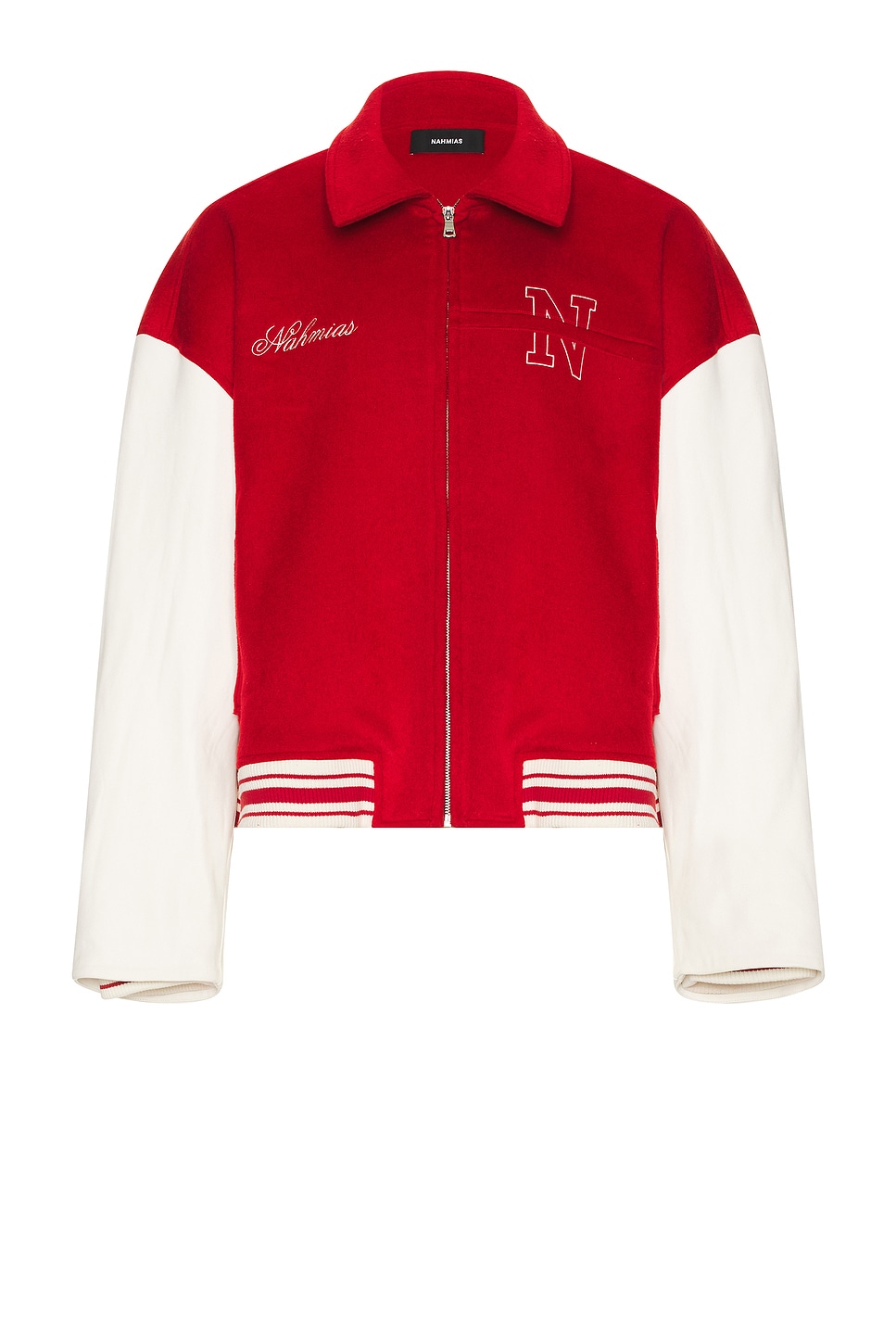 Varsity Oversized Bomber in Red