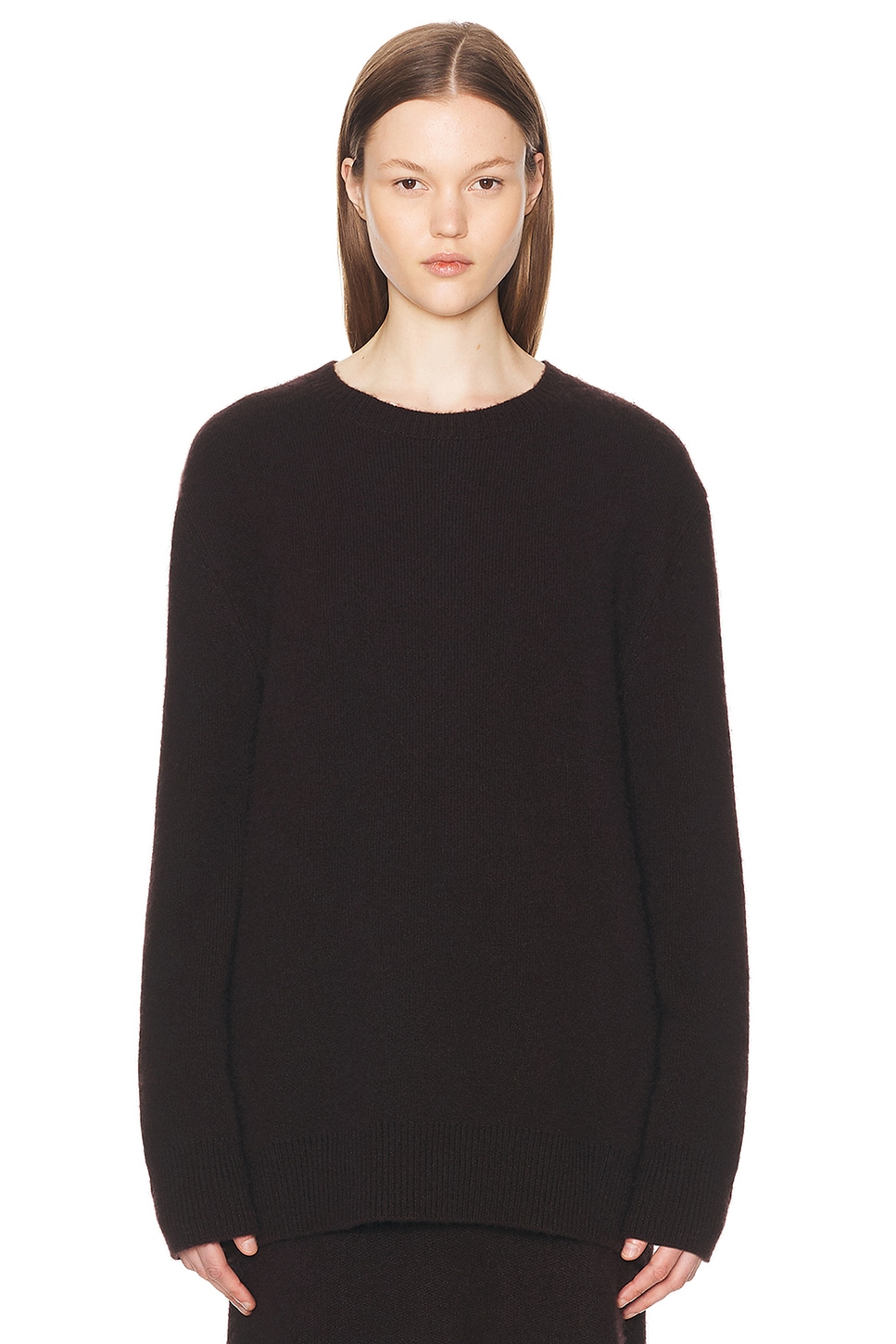 The Row Idea Cashmere-silk Sweater In Dark Brown